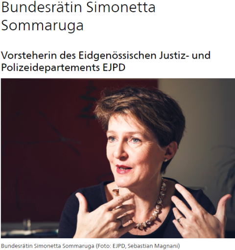 Antwortschreiben von Bundesrätin Simonetta Sommaruga auf Offenen Brief ...